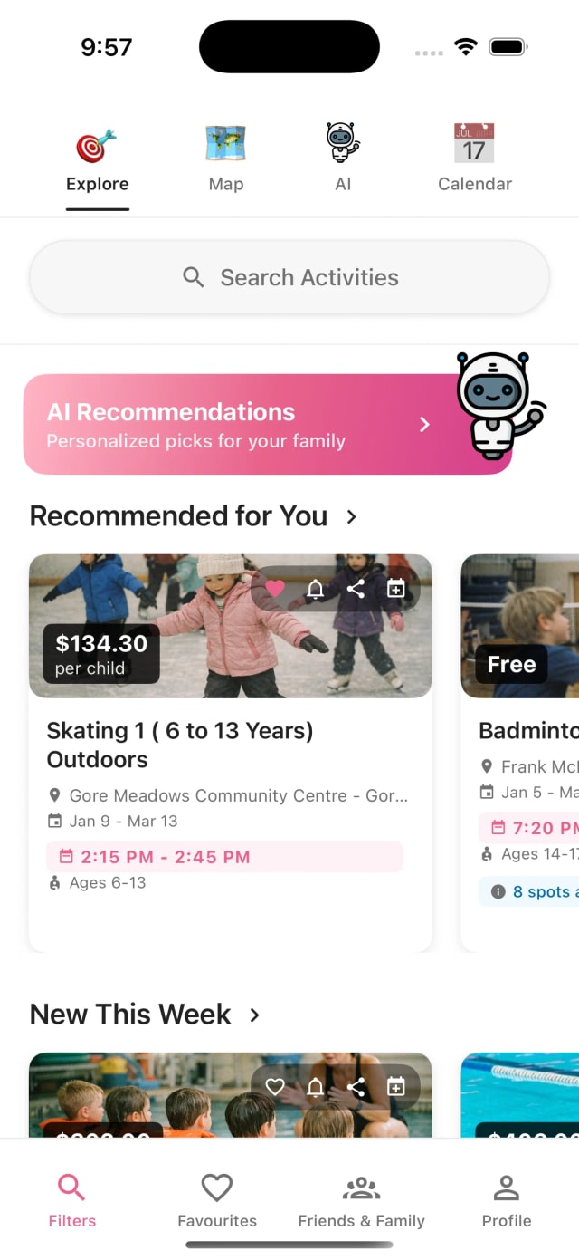 Kiddio app dashboard